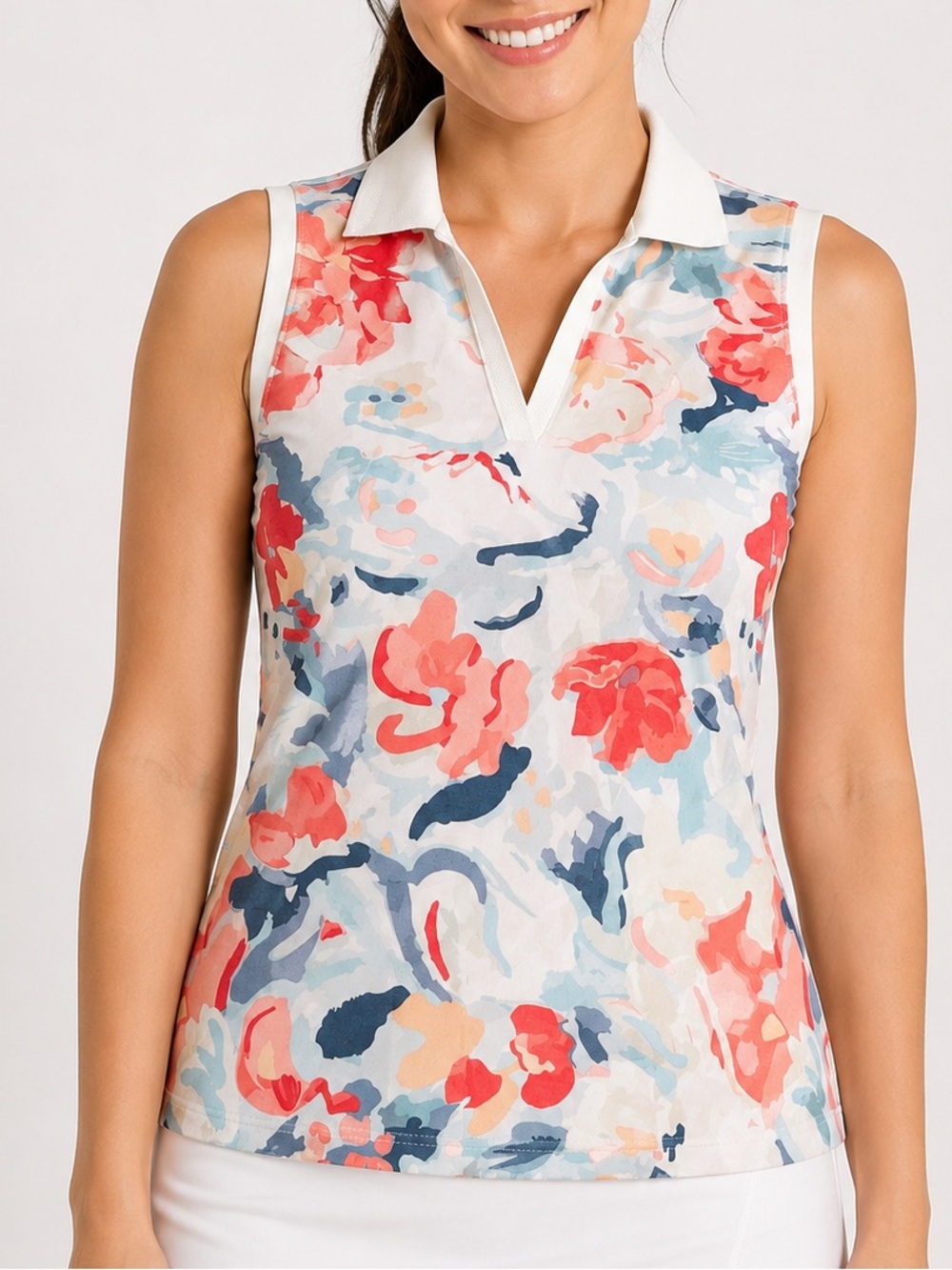 Walter Hagen Performance Sleeveless Golf Polo‎ Floral Print Women’s XS athletic